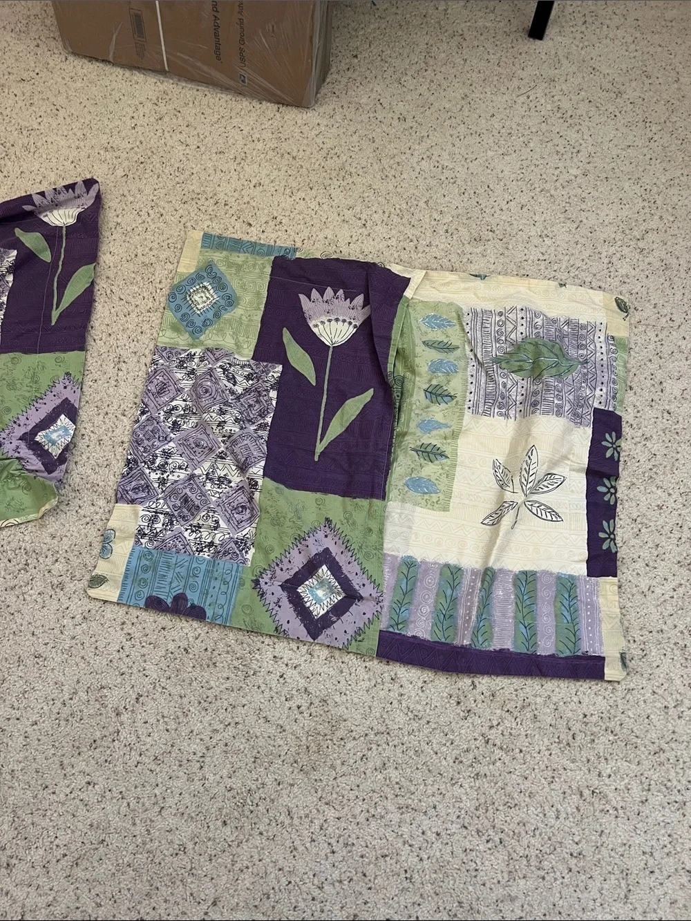 Patchwork Leaf Print pillow covers